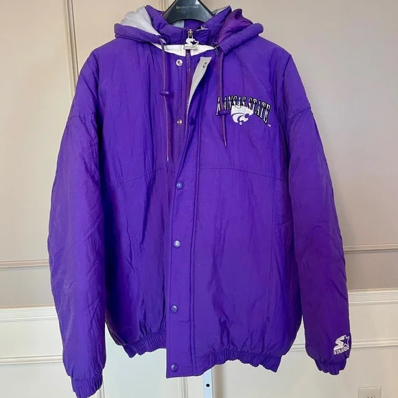Kansas State Vintage XXL Y2K 90s Starter Jacket Coat Puffy Wildcats EUC Puffy